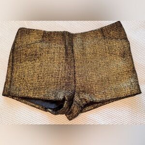 FOREVER 21 Metallic Gold High Waist Women's Shorts